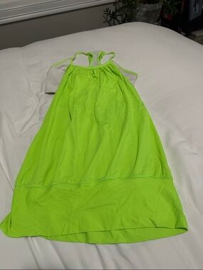 lululemon athletica Neon Green Yoga Tank with White Sportsbra